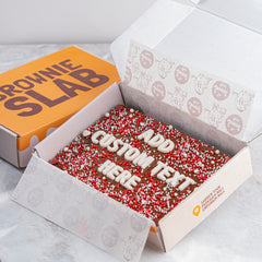 Brownie Slab With Decoration - Custom Text