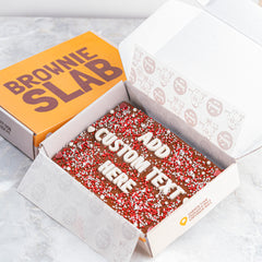 Brownie Slab With Decoration - Custom Text