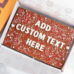 Brownie Slab With Decoration - Custom Text