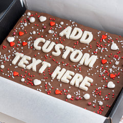 Brownie Slab With Decoration - Custom Text