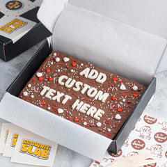 Brownie Slab With Decoration - Custom Text