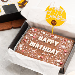 Happy Birthday Brownie Slab (For Her)